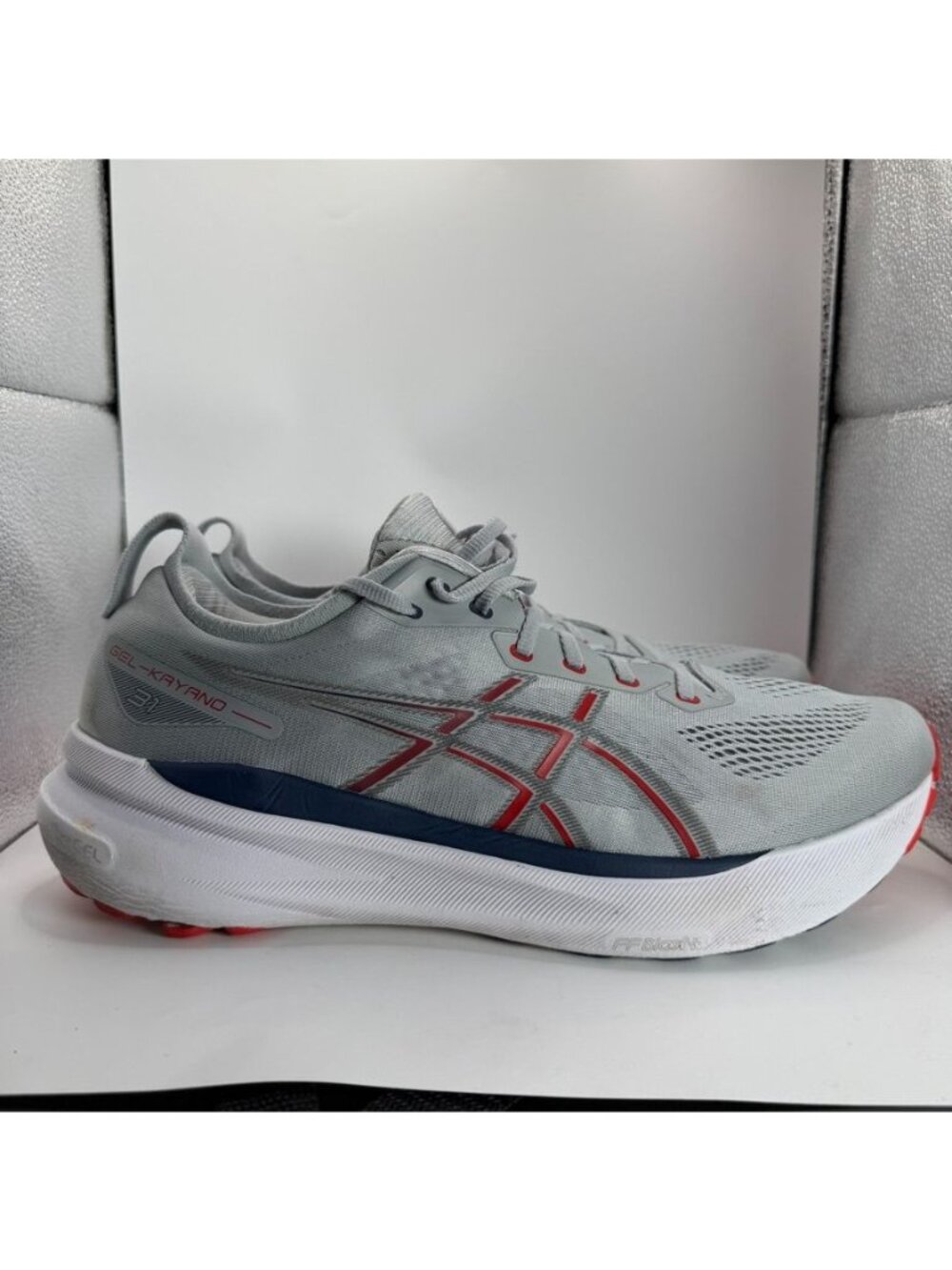 Asics Gel-Kayano 30 Running Shoes Gray/Red/Blue Mens Size 13 Lightweight Breatha